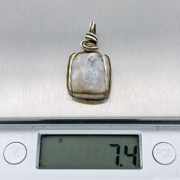 Vintage Wire-Wrapped Dendritic Agate Pendant - Picture 5 of 5